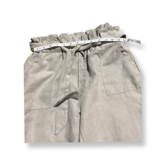 Shein Pants Soft Light Suede-like Size US XL With Waist Tie Light Grey Gray. - Picture 5 of 10